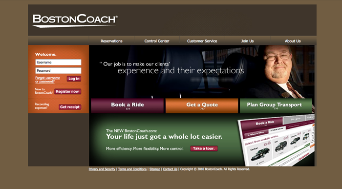 Boston Coach homepage